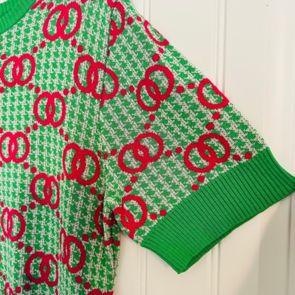 Pink and Green Chainlink Dress - Picture 3 of 3